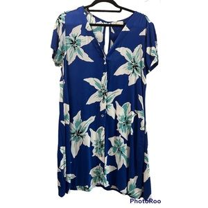 Ava Sky Fighting Eel Blue Tiger Lily Dress LG